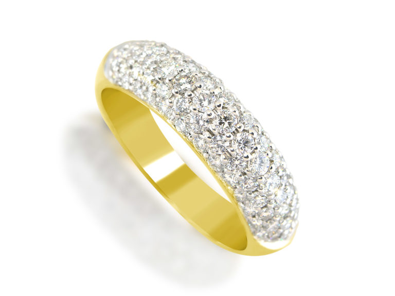 Pave diamond ladies ring