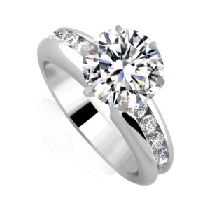 Engagement ring center stone round diamond