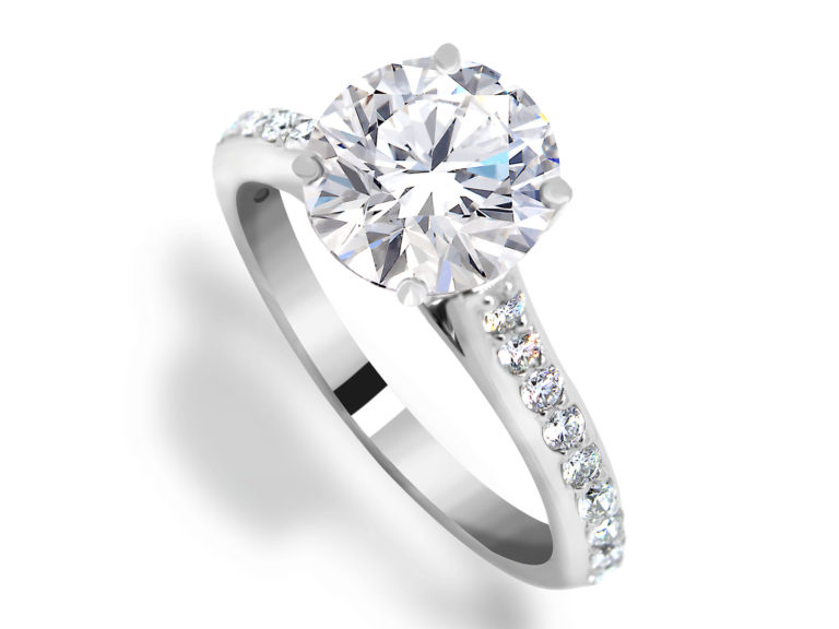 Center diamond engagement ring
