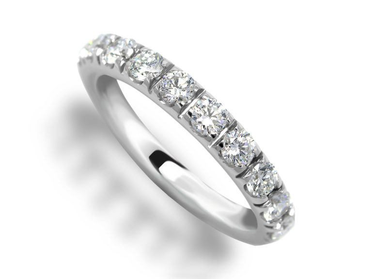 Anniversary ring Wedding band diamond prong set