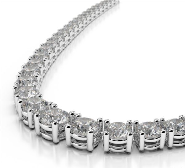 4 prong graduated diamond necklace-3