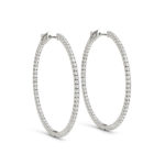 DIamond Hoop Earrings White Gold 41008