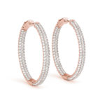 DIamond Hoop Earrings Yellow GOld ER41022Y-