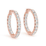 Diamond Hoop Earrings Pink Gold ROse ER41007