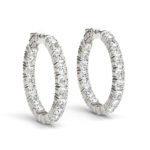 Diamond Hoop Earrings White Gold White ER41007-8