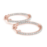 Diamond Hoopd Earrings pink Gold-5