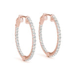 Diamond Hoopd Earrings pink Gold-7