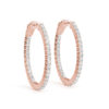 Modern DIamond Hoop Earring Pink Gold 41020