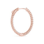 Modern Diamond Hoop Earrings ROse Gold 41025-3
