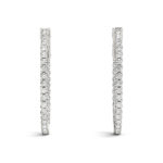 Modern Diamond Hoop Earrings White Gold 41025-1