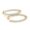 Modern Diamond Hoop Earrings Yellow Gold 41025-1