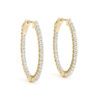 Modern Diamond Hoop Earrings Yellow Gold 41025
