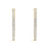 Modern Diamond Hoop Earrings Yellow Gold 41025-3