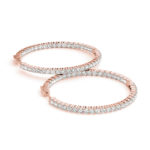 Rose Gold Diamond Hoop Earrings ER41018-1