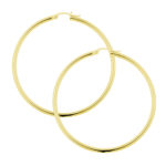 Yellow Gold 2mm width Classic hoop earrings HE2M