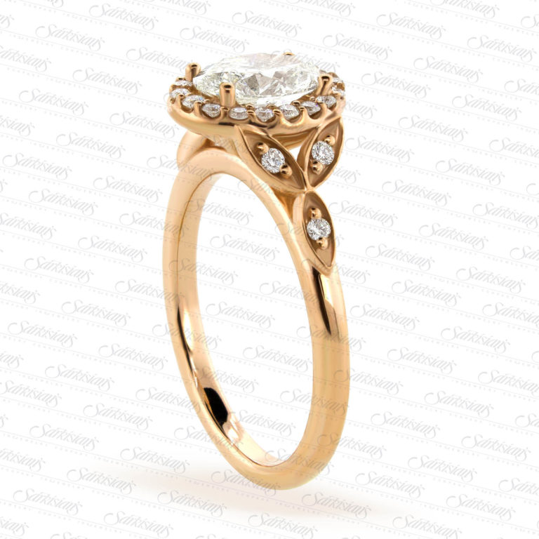 Center Oval Diamond Engagement ring LR8409-2