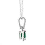 Emerald Shape Gemstone or DImaond Halo Pendant pn717-1-10
