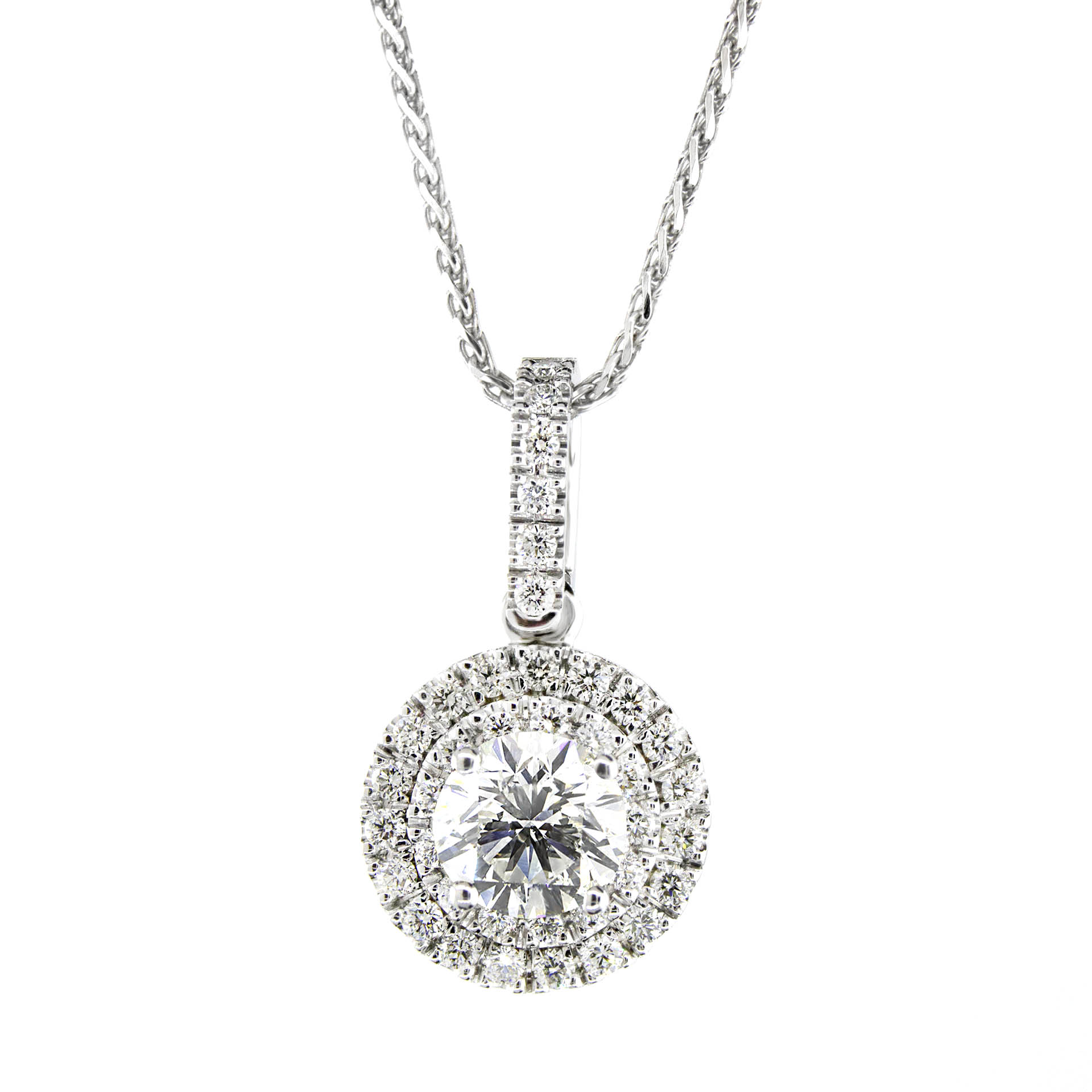 Cairo Halo Diamond Necklace – Steven Singer Jewelers
