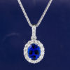 Blue Sapphire And DImaond Pendant