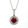 RUby Center Stone Halo Pendant PN691-RUB