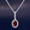 Oval Center Halo Diamond or Gemstone Pendant PN712-10