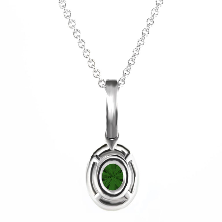 Oval Center Halo Diamond or Gemstone Pendant PN712-2