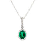 Oval Center Halo Diamond or Gemstone Pendant PN712-7