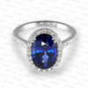 Oval Sapphire Ring ENgagemnt side diamonds-49879