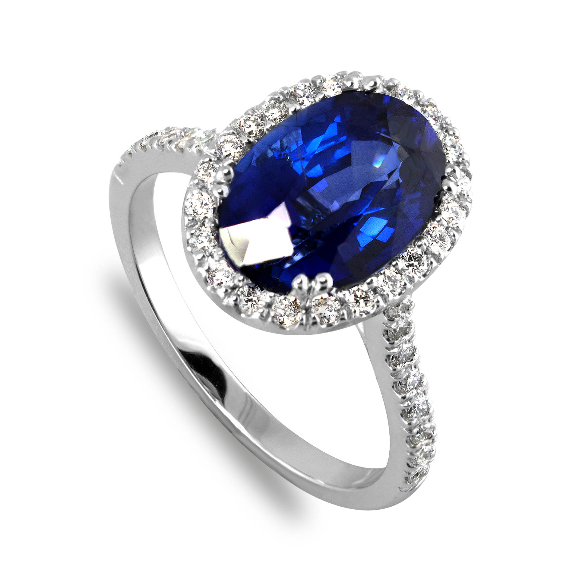 1.25 Carat Blue Sapphire Halo Diamond Engagement Ring ... (1920 x 1920 Pixel)