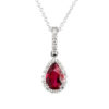 Pear SHape Gemstone and DIamond Halo Pendant PN720-1