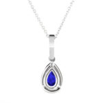 Pear SHape Gemstone and DIamond Halo Pendant PN720-8