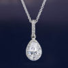 Pear SHape Gemstone and DIamond Halo Pendant PN72012