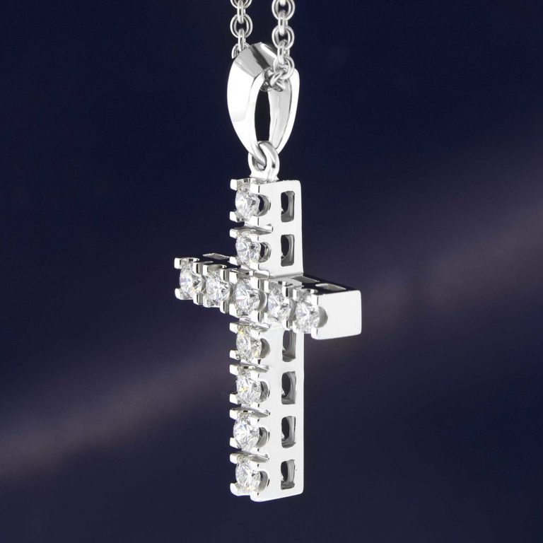 Diamond cross pendant Pn544-1