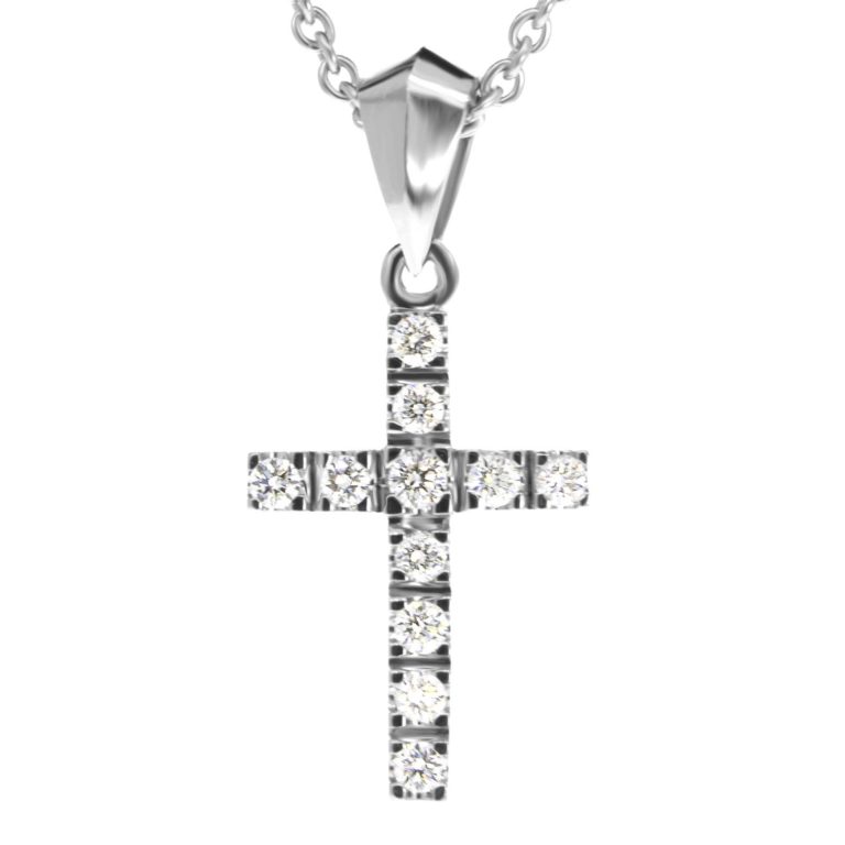 Diamond cross pendant pn545