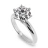 SOlitaire six prong ring gold and platinum