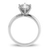 SOlitaire six prong ring gold and platinum