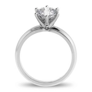 SOlitaire six prong ring gold and platinum