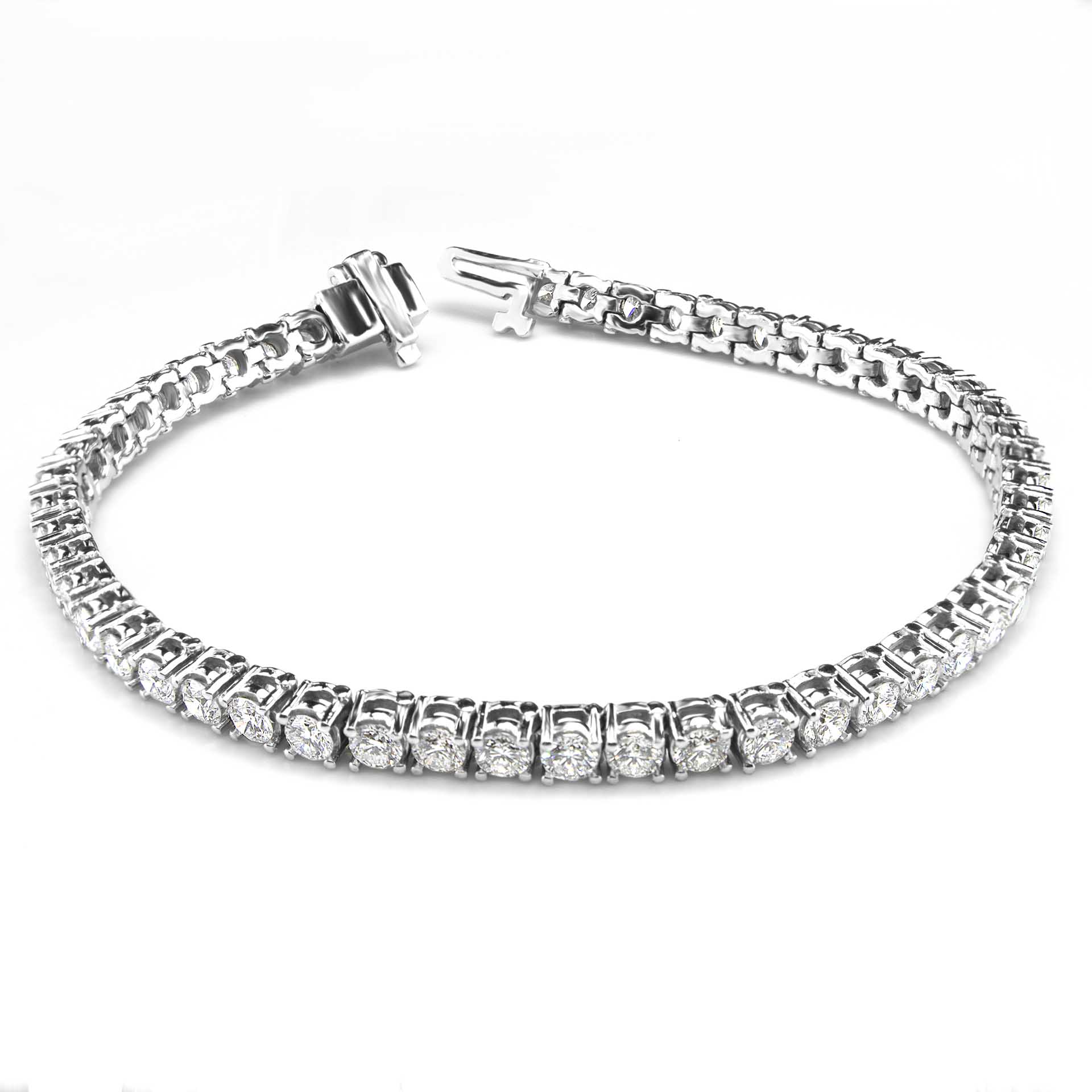 4 Prong Diamond Tennis Bracelet 2.0 Carats - 21.0 Carats Gold, Platinum ...