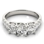 Three Stone Diamond ENggement Ring for 1ct Center LR61515