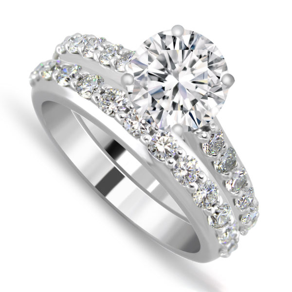 Engagement and Wedding Matching Band Bridal Set LR8043 + LR8044
