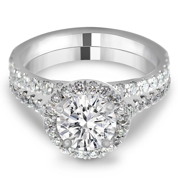 Halo Engagement and Matching Band Bridal Set LR8208 +LR8214-2