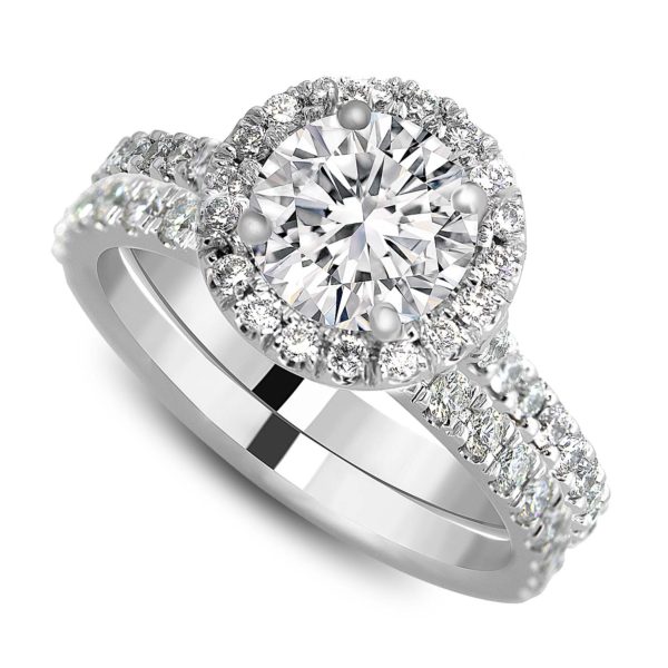 Halo Engagement and Matching Band Bridal Set LR8208 +LR8214-3