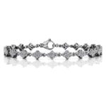 Diamond Flower Link Bracelet