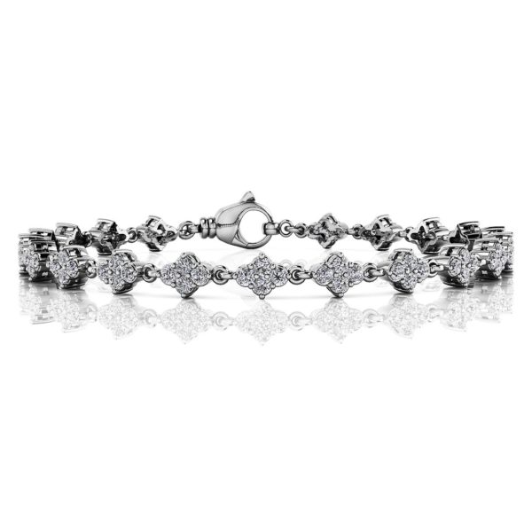 Diamond Flower Link Bracelet