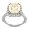 Radiant or Cushion Center Halo Engagement Ring lr0007-1