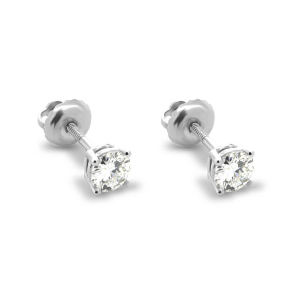 0.51 Carats Diamond Round Stud Earrings ST-4PR051-1-1