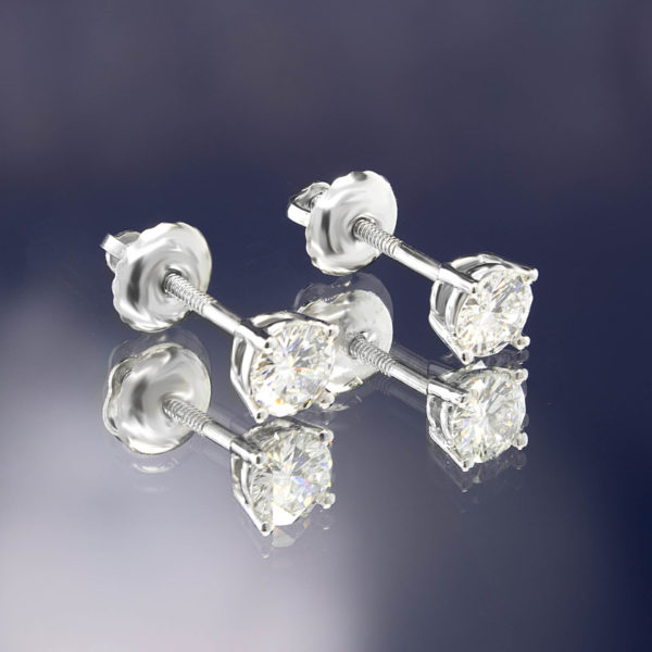 0.51 Carats Diamond Round Stud Earrings ST-4PR051-1