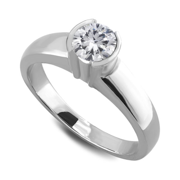 Bezel set diamond solitaire engagement ring LR4929-2