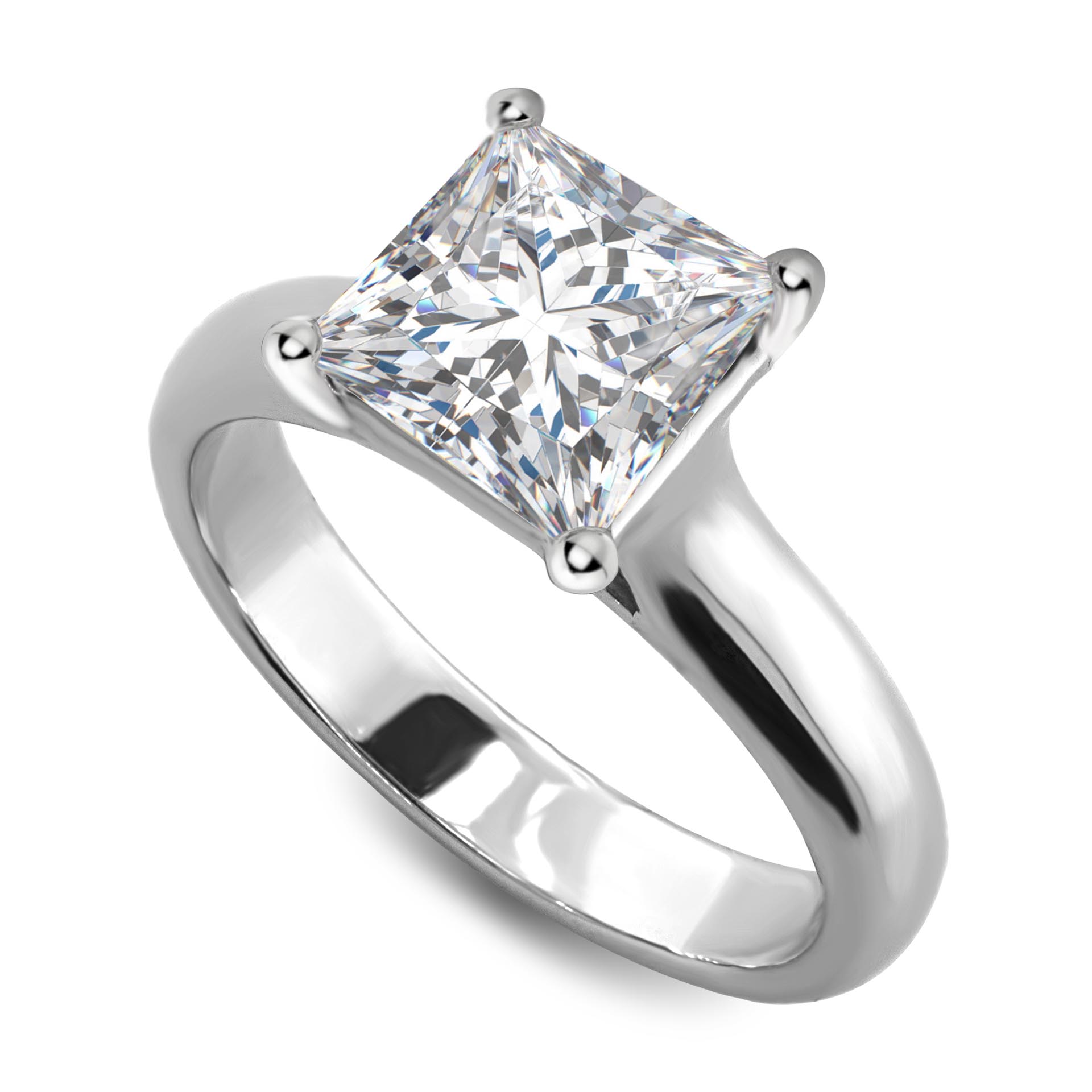 Princess, Cushion and Asscher Cut Diamond Solitaire Engagement Ring ...
