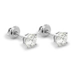 ROund IDmaond Stud Earrings ST-4PR114--2